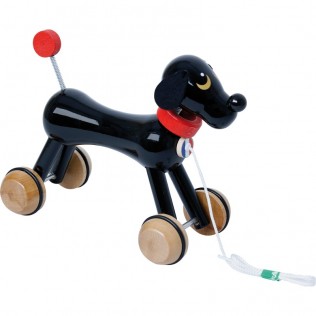chien en bois à promener