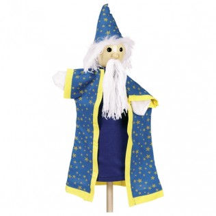marionnette magicien en bois